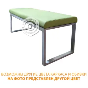 банкетка трехместная бо-3/3 (кожзам эконом белый, каркас светло-серый)