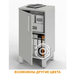 шкаф для документов п-21.1 с замком (лдсп серый, каркас серый)