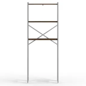 стеллаж для ванной комнаты gutta 1800х690х250 (3 полки) каркас серый, настил коричневый