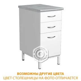 тумба стационарная тс-3 (400х600х850) (постформинг серый, лдсп белый, каркас белый)