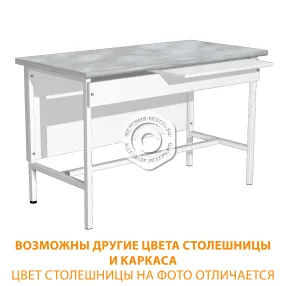 стол лабораторный сл-107/1 (1150х600х750) (постформинг серый, каркас белый)