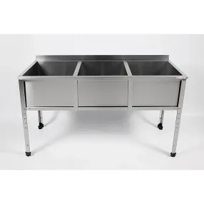 ванна моечная трехсекционная с бортом вмс-3/5-б-эн