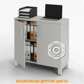 шкаф для документов шд-21.1 с замком (лдсп серый, каркас серый)