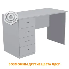 стол рабочий с тумбой срт-5 (лдсп серый)