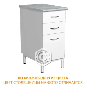 тумба стационарная тс-3 (400х600х750) (постформинг серый, лдсп белый, каркас белый)