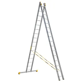 лестница профессиональная двухсекционная алюминиевая 2х16 арт. 9216