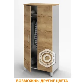 шкаф для одежды шг-26 без замка (лдсп дуб вотан, каркас серый)