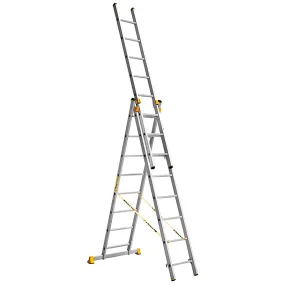 лестница профессиональная трехсекционная алюминиевая 3х10 арт. 9310