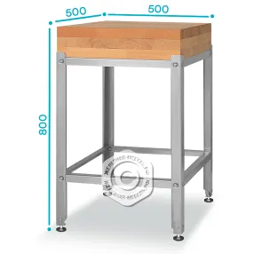 подставка для рубки мяса пдмн - 500х500х800 «norma inox»