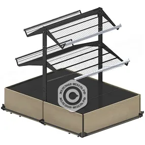 стеллаж для фруктов и овощей островной 1650х800х1250 мм