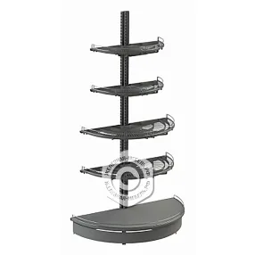 стеллаж торговый торцевой полукруглый с сетчатыми полками 25 серия