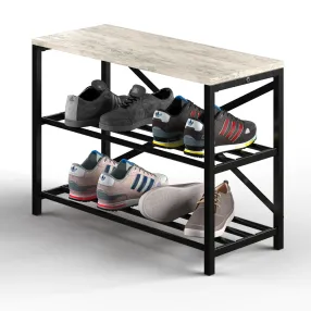 обувница gutta 500х690х290 (3 полки) каркас чёрный, настил патина