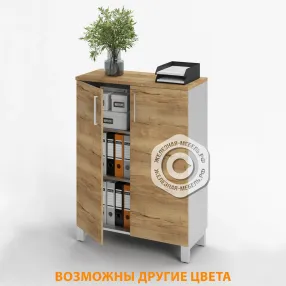 шкаф для документов шд-22 без замка (лдсп дуб вотан, каркас серый)