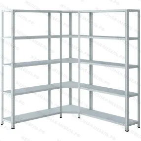 стеллаж угловой мс-750 2000х1600х1600 (5 уровней глубиной 400 мм)
