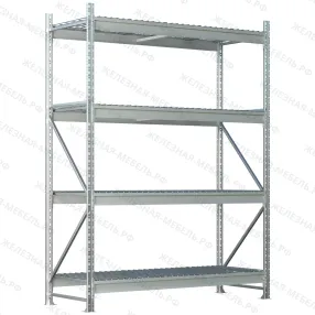 стеллаж ms pro z 2000х1500х1000 (4 яруса с секционным сетчатым настилом)