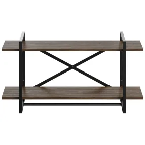 полка навесная gutta 470х920х250 (2 яруса) каркас чёрный, настил коричневый