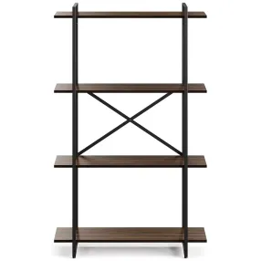 стеллаж gutta 1510х920х340 (4 полки) каркас чёрный, настил коричневый