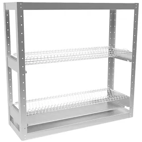 стеллаж для тарелок стандарт сктн-2кс-2м (сетки хром., каркас нерж разборный) 860х900х300 мм
