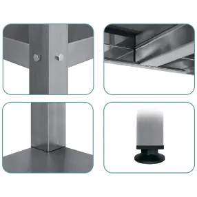 стеллаж полочный сплп «profi inox» 1800х1000х500 (полка перфорация 5 шт.)