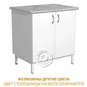 тумба стационарная на металлокаркасе сл-11.1 (постформинг серый, лдсп белый, каркас белый)