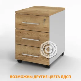 тумба подкатная тп-23.1 (с замком) (лдсп белый, дуб вотан)