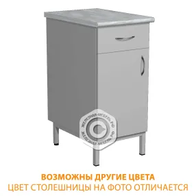 тумба стационарная тс-4 (400х600х850) (постформинг серый, лдсп серый, каркас серый)